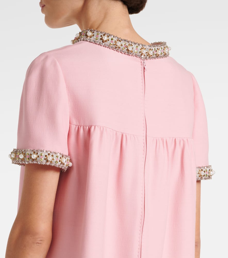 Crepe Couture embroidered minidress