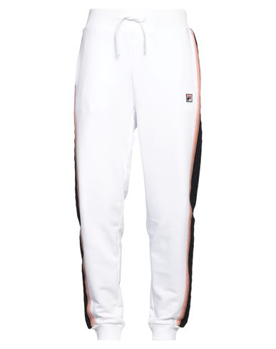 Fila Man Pants White Size M Cotton, Polyester