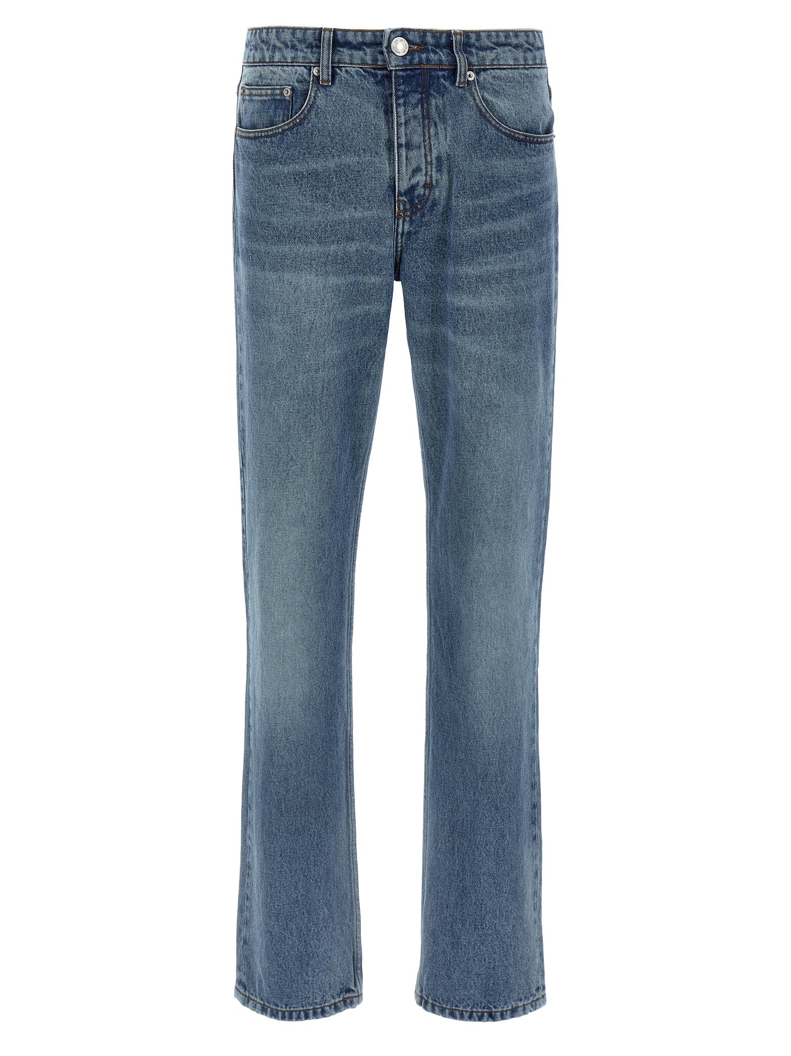 Straight-Leg Denim Jeans — Blue