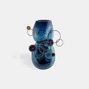 'fairground' Vase, Duck Blue And Bronze
