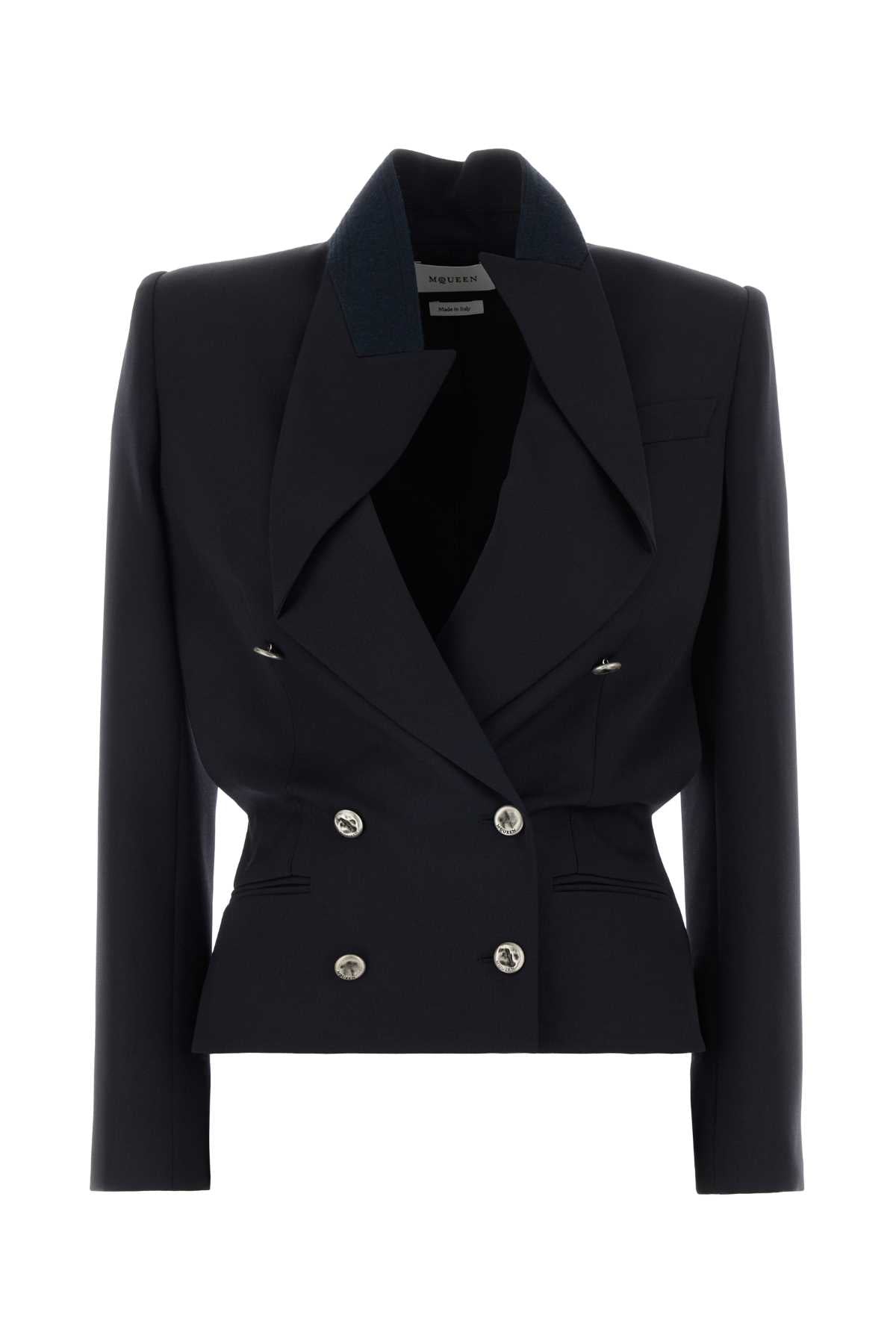 Double-Breasted Wool Blazer — Navy