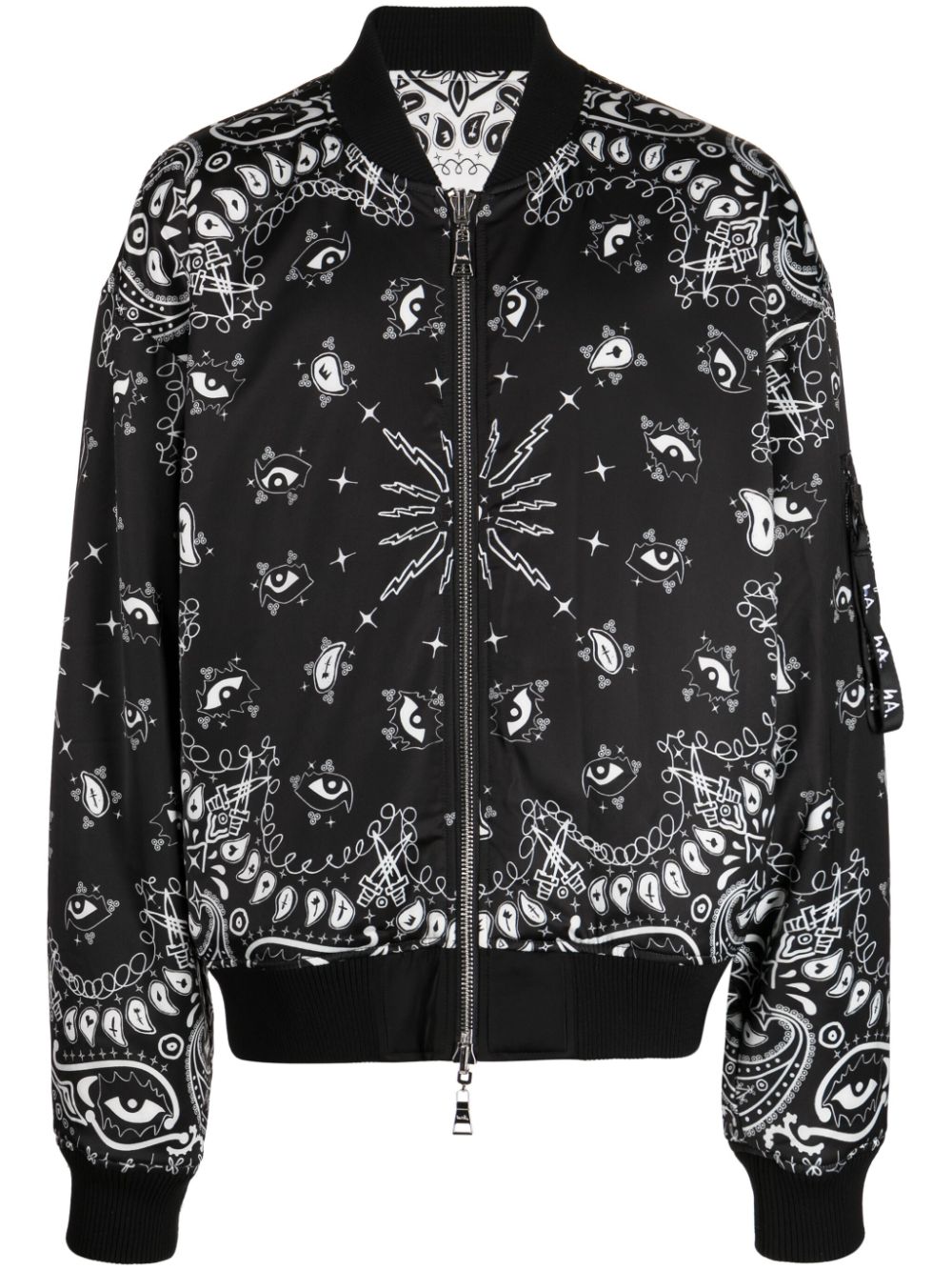 Paisley-print reversible bomber jacket - Black