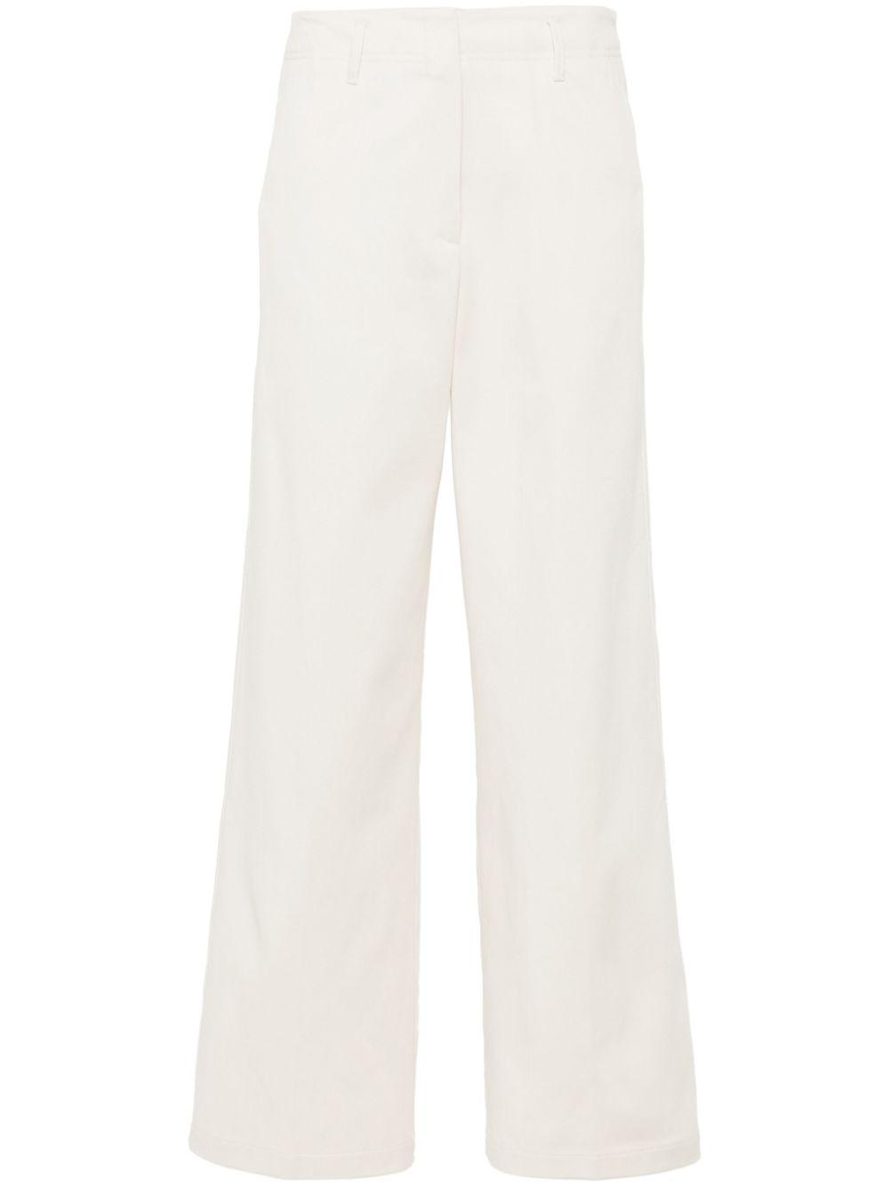 Straight-leg cotton-blend trousers - Blue
