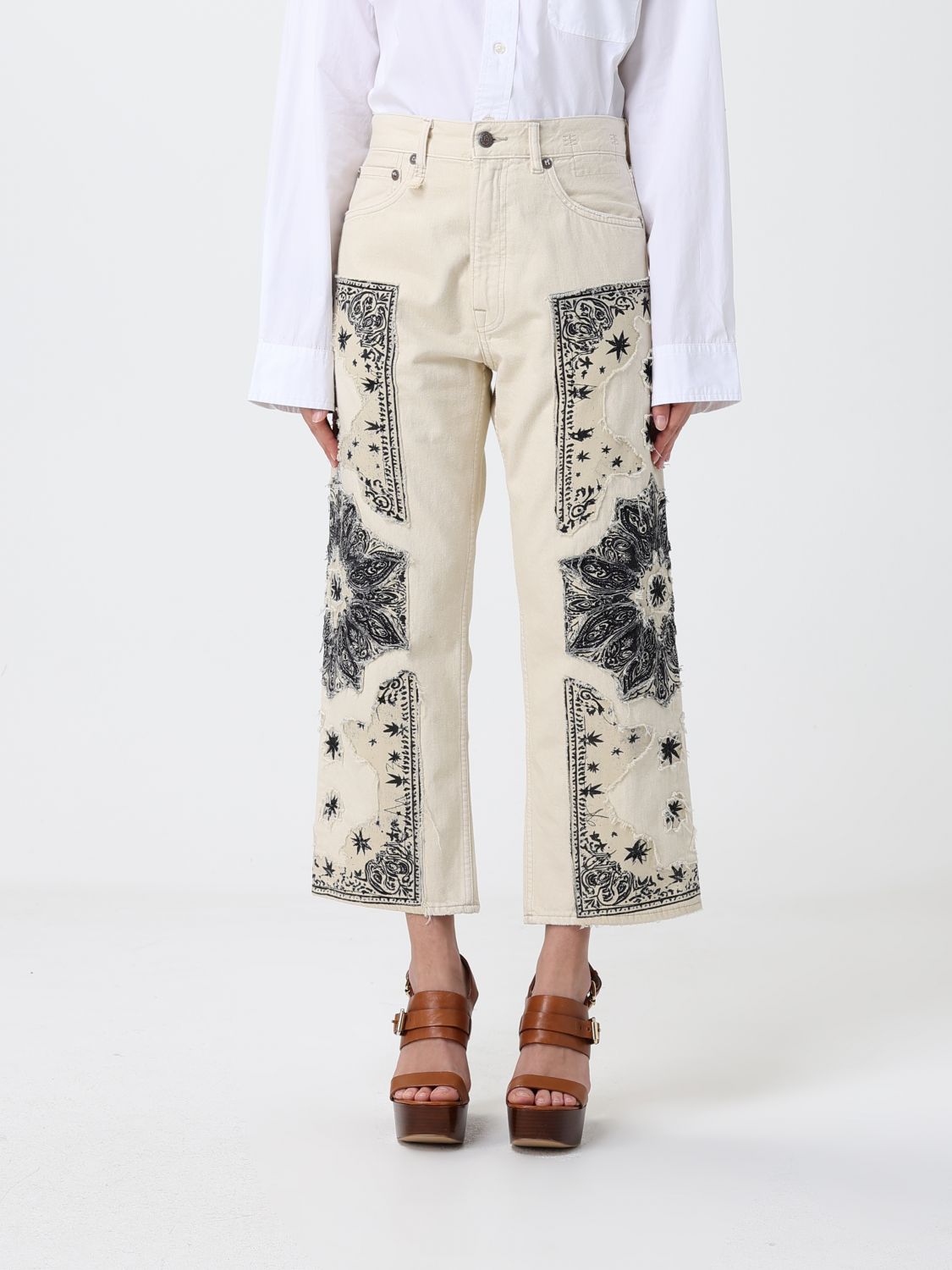 Jeans Woman color Beige