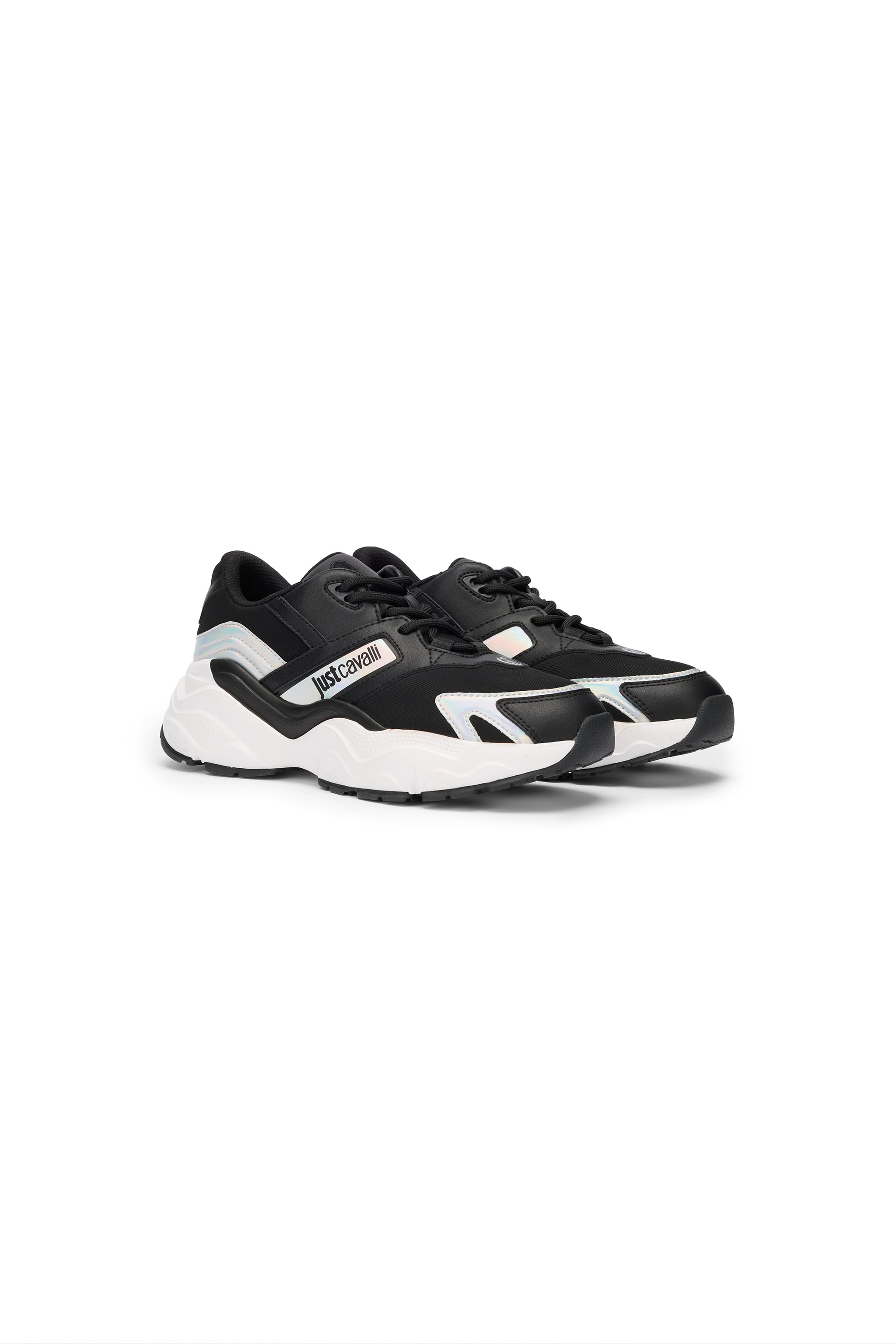 Black And White Chunky Sneakers - Female Low