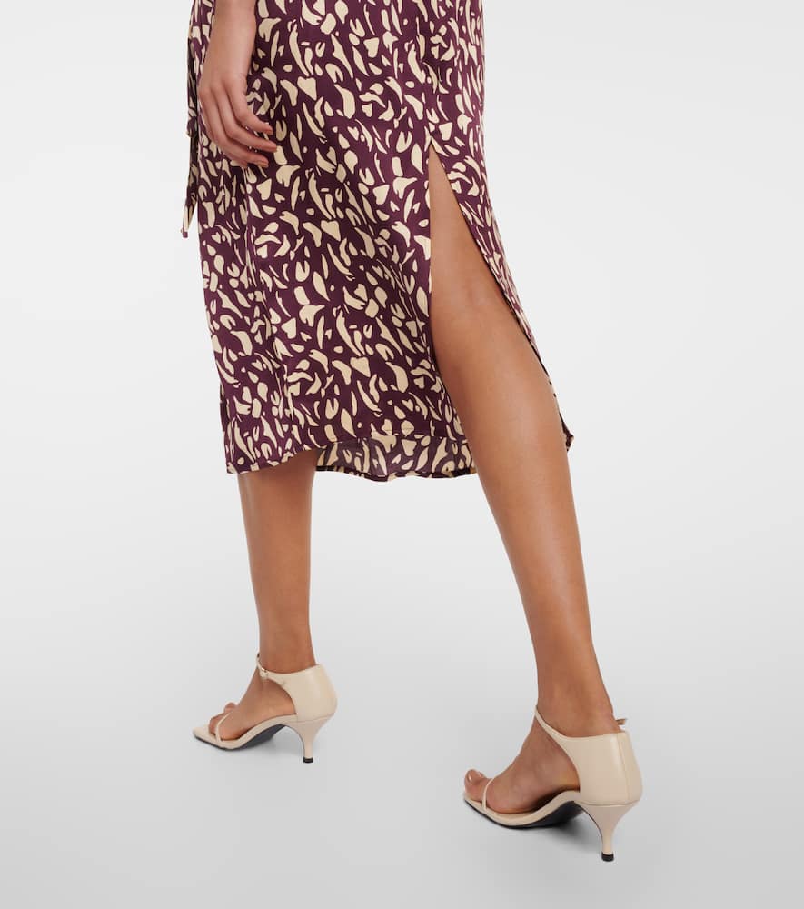 Juno printed satin midi skirt