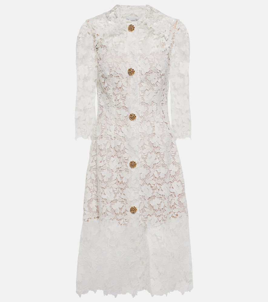 Embellished lace midi dress