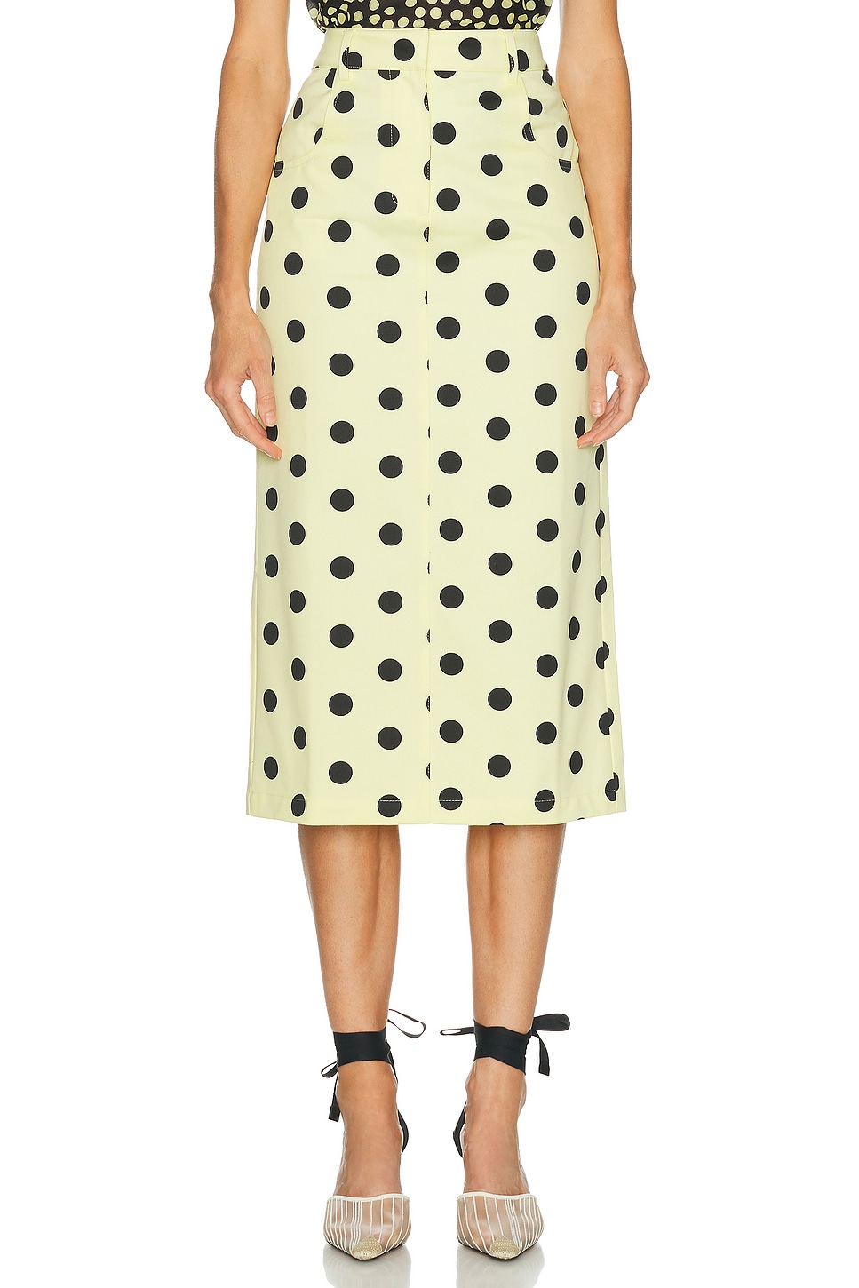 Françoise Tina Skirt in Polka Dot Lemon - Yellow. 40 also