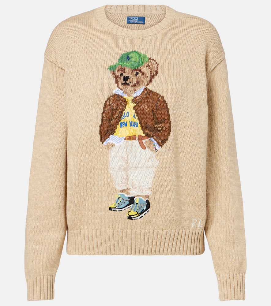 Polo Bear intarsia cotton sweater