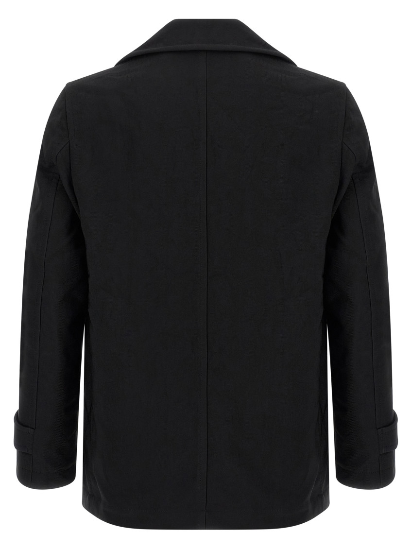 Black Double-Breasted Caban Coat
