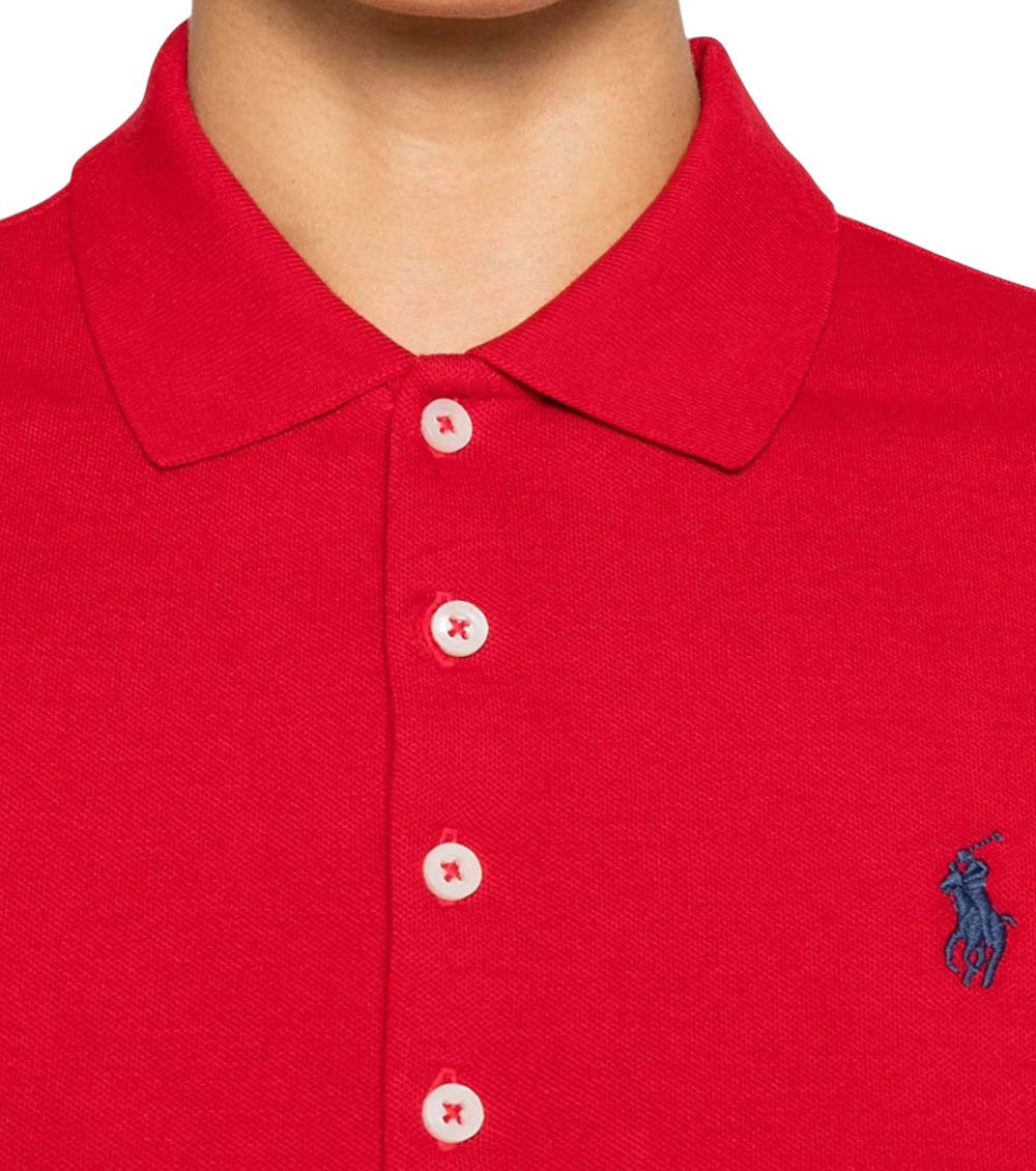 Red Logo Shirt Collar Polo