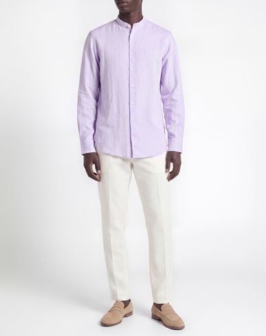 Man Shirt Lilac Size 15 ¾ Linen, Cotton