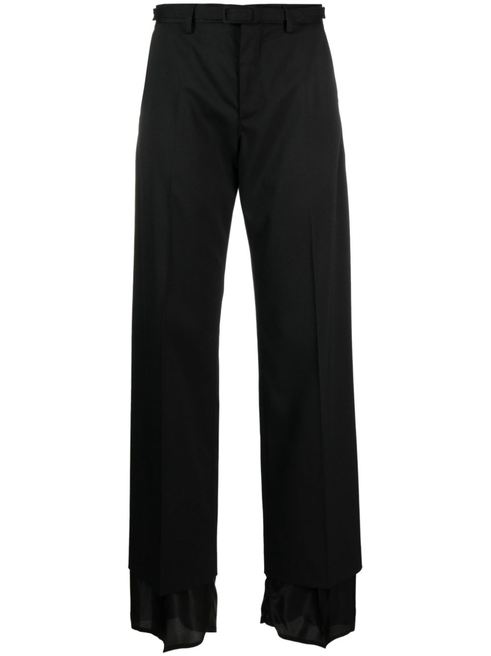 High-waisted flared trousers - White