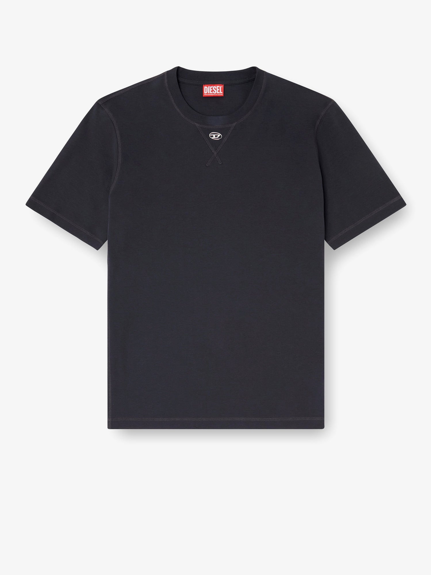Cotton-Blend Crew Neck T-Shirt — Black
