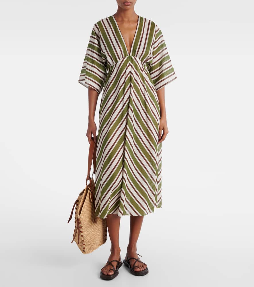Summer striped cotton voile kaftan