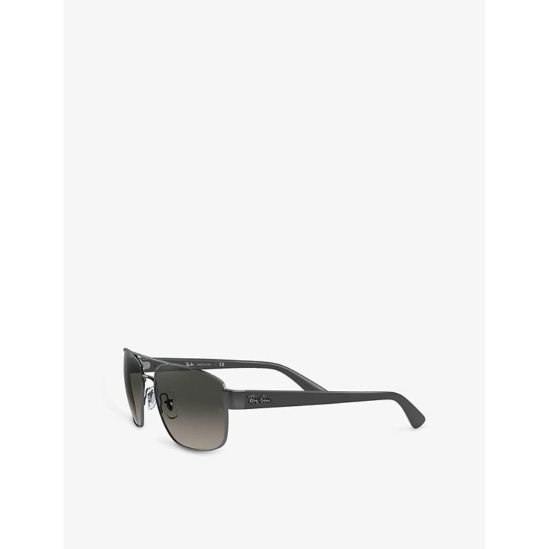 Womens Grey RB3663 Aviator-frame Metal Sunglasses