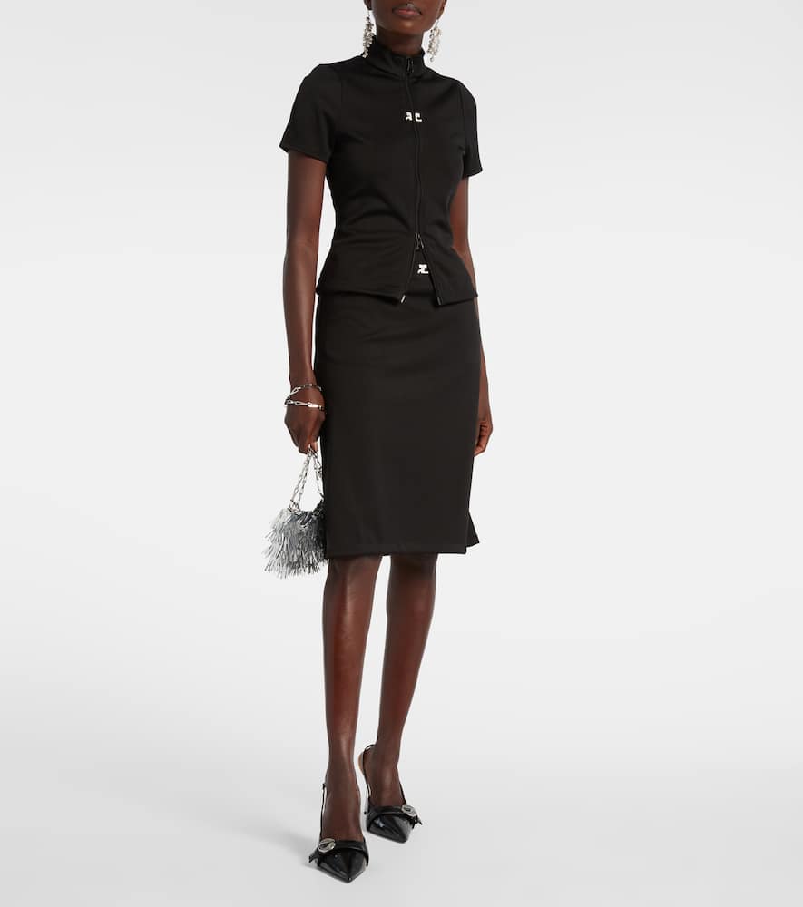Courrèges Interlock Tracksuit midi skirt