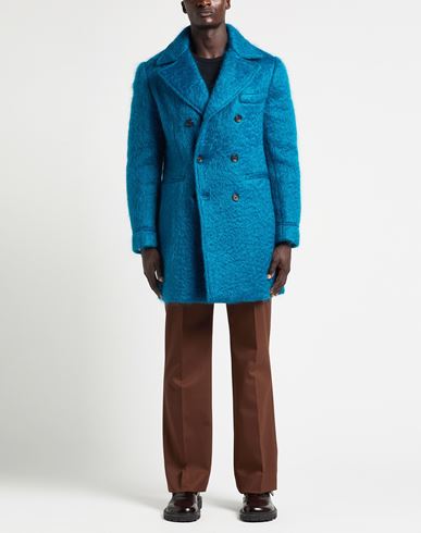 Man Coat Deep teal Size 40 Mohair wool, Wool, Polyamide