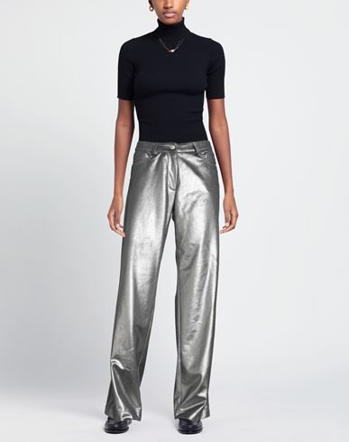 Woman Pants Gunmetal Size 4 Polyester