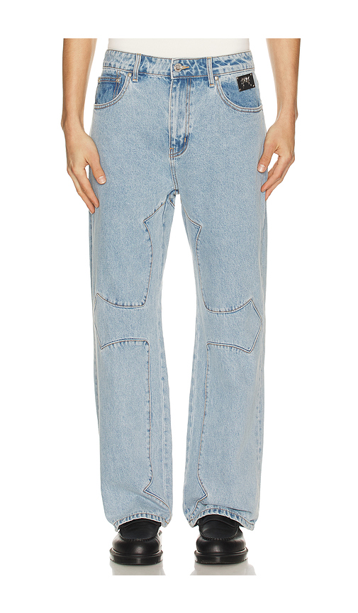 Revenge Cross Denim Pant in Blue. 30. Also
