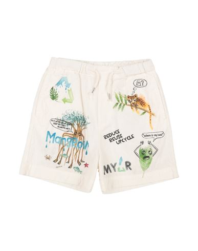 Kid Boy Shorts & Bermuda Shorts White Size 12 Cotton, Linen, Elastane