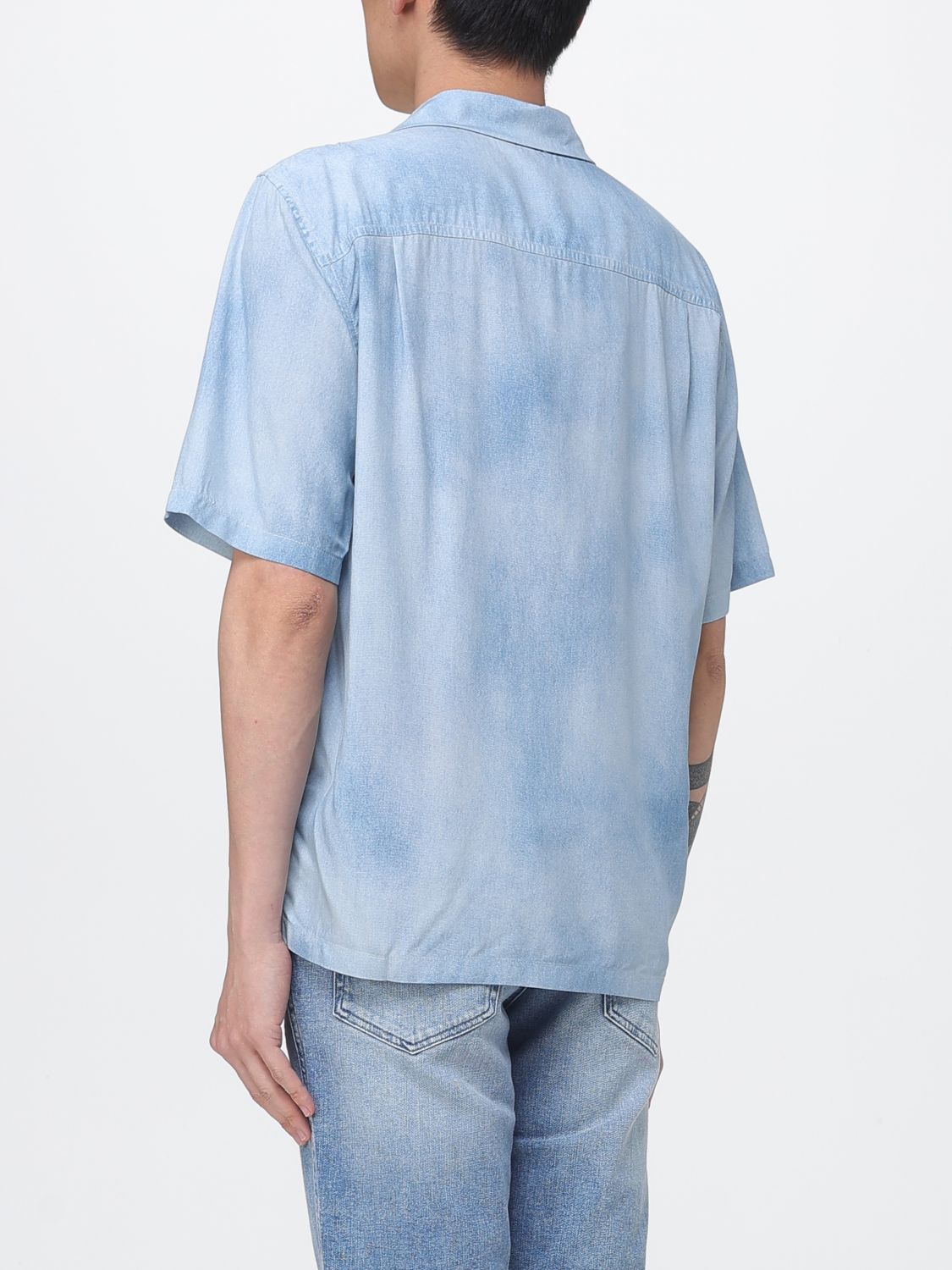 Shirt Men color Gnawed Blue