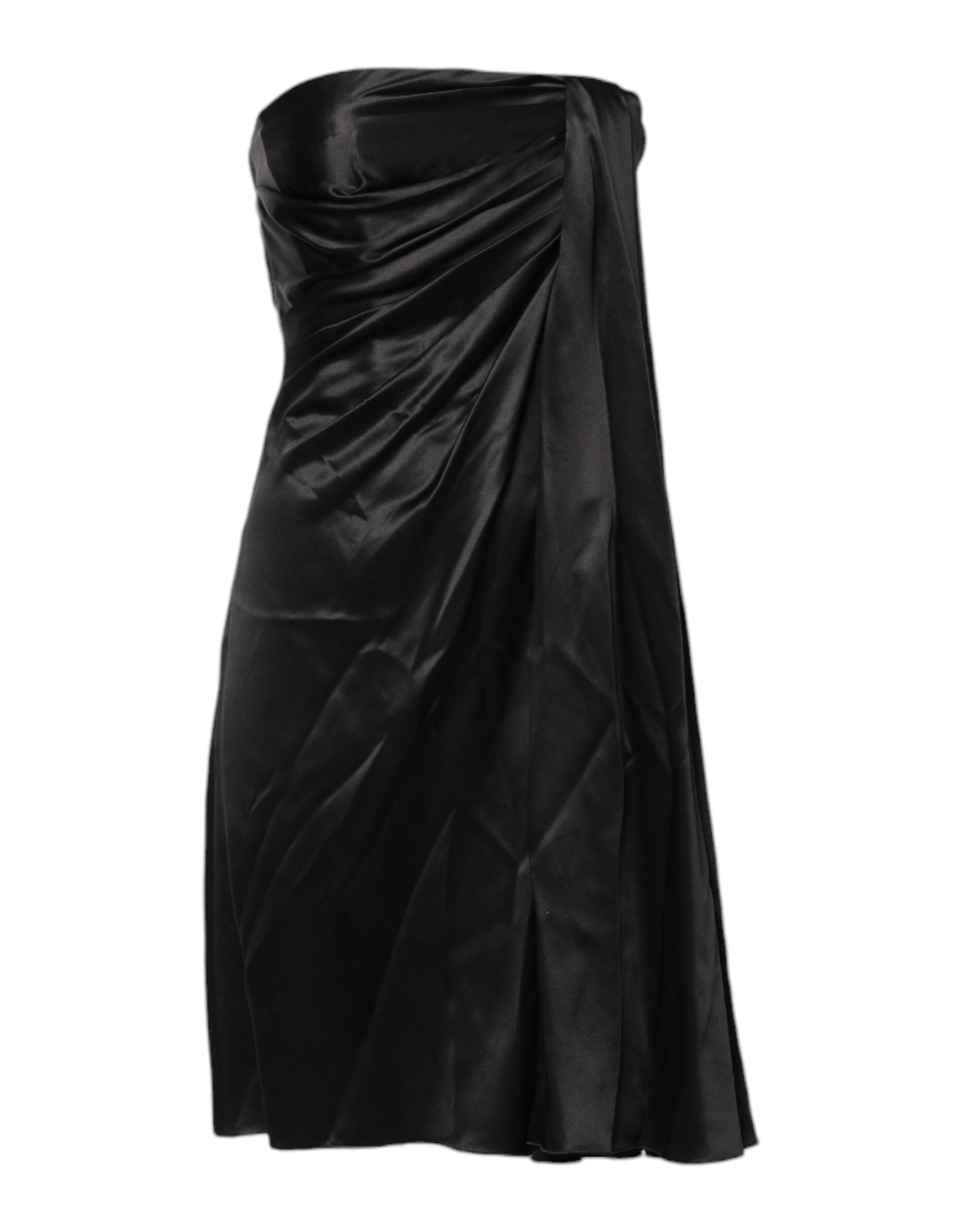 Silk Strapless Sheath Dress — Black