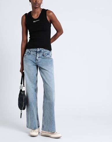 Klj Layered Ribbed Tanktop Woman Top Black