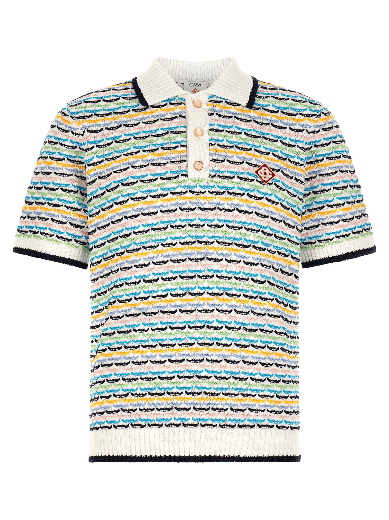 Tuck Stitch Polo Shirt — Multicolor