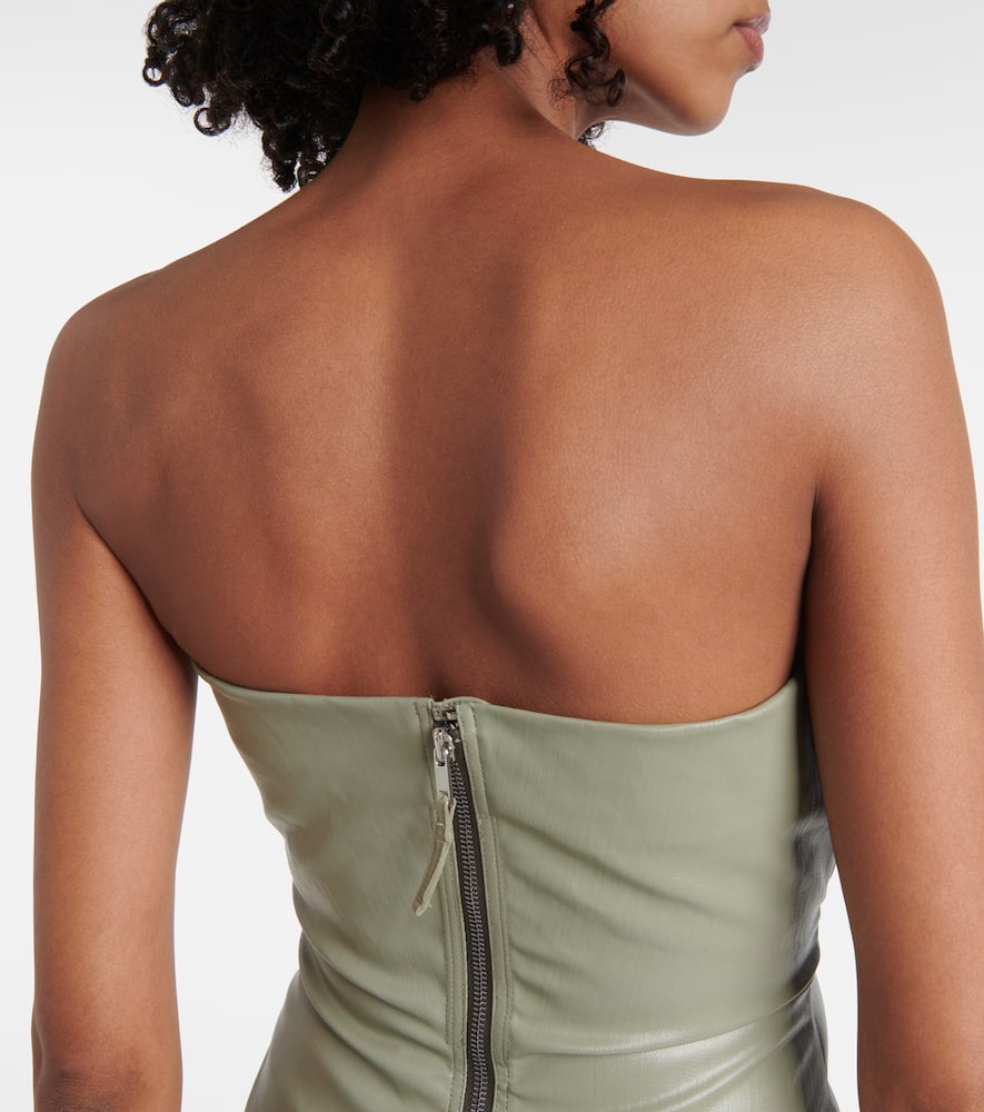 Prong cut-out coated denim gown
