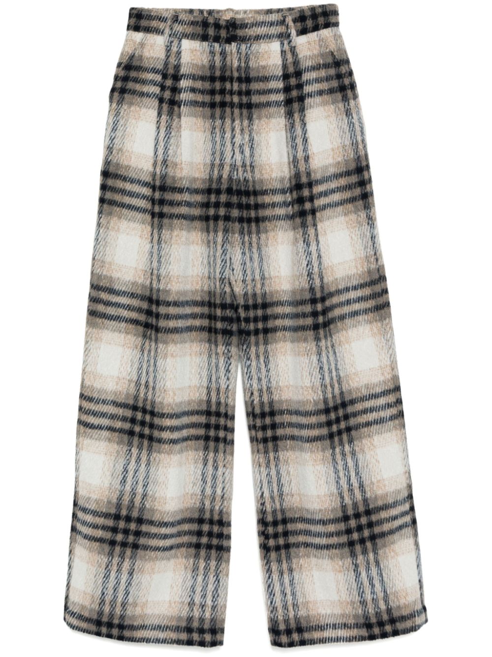 Check tucked pants - Neutrals