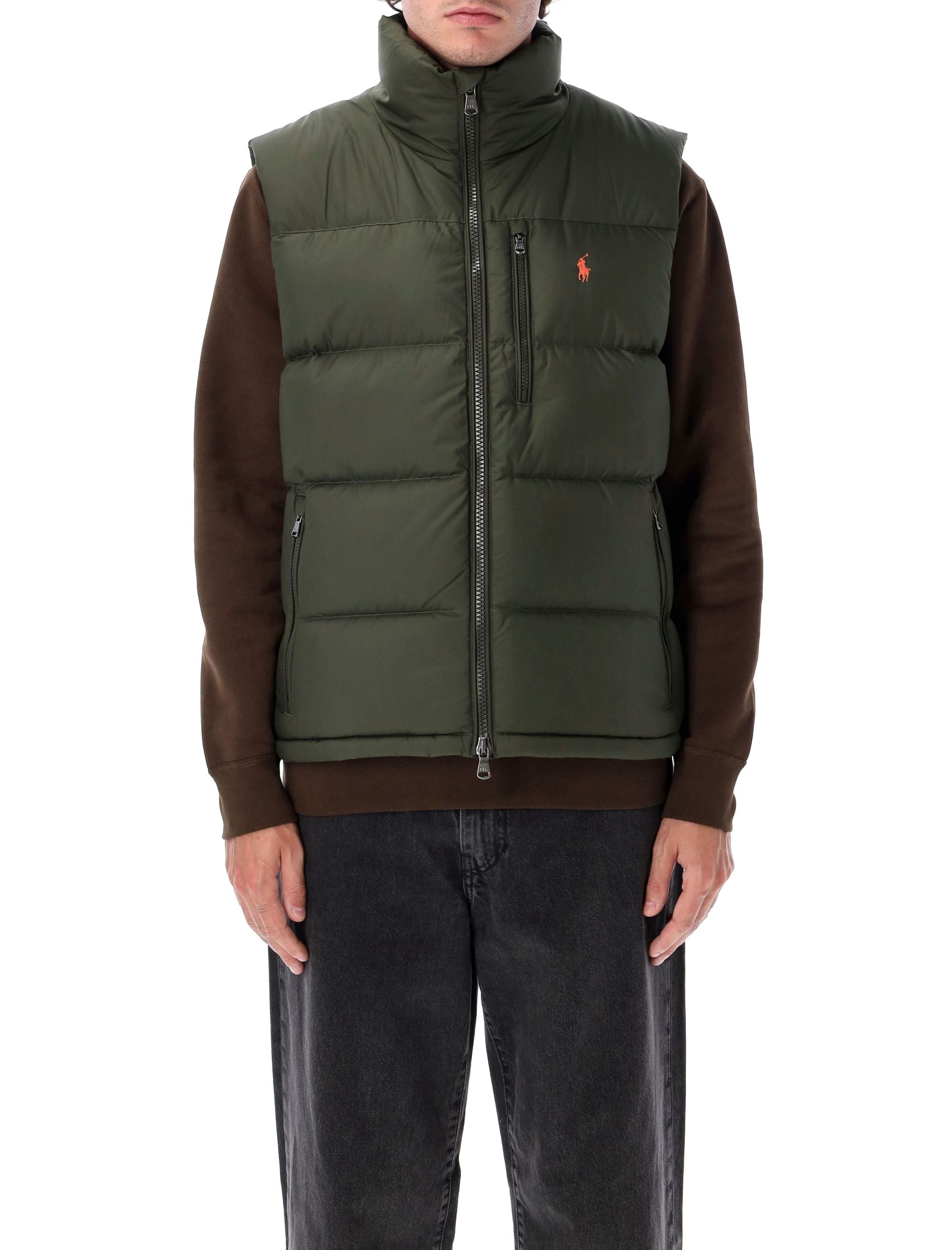 Quilted Ripstop Padded Vest with Stand-Up Collar & Zip Pockets