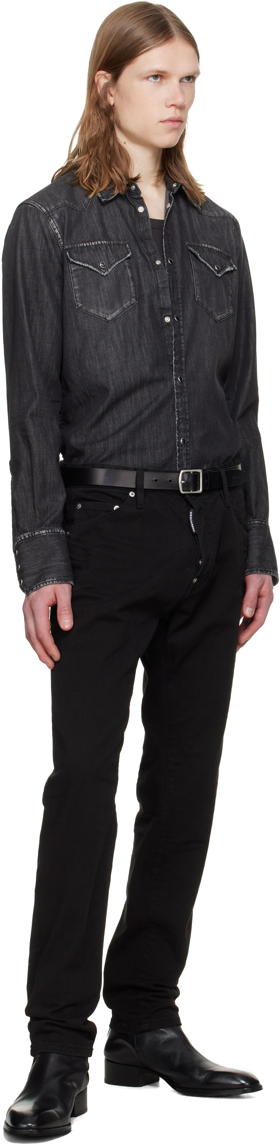 Black Garment Dyed Teddy Jeans