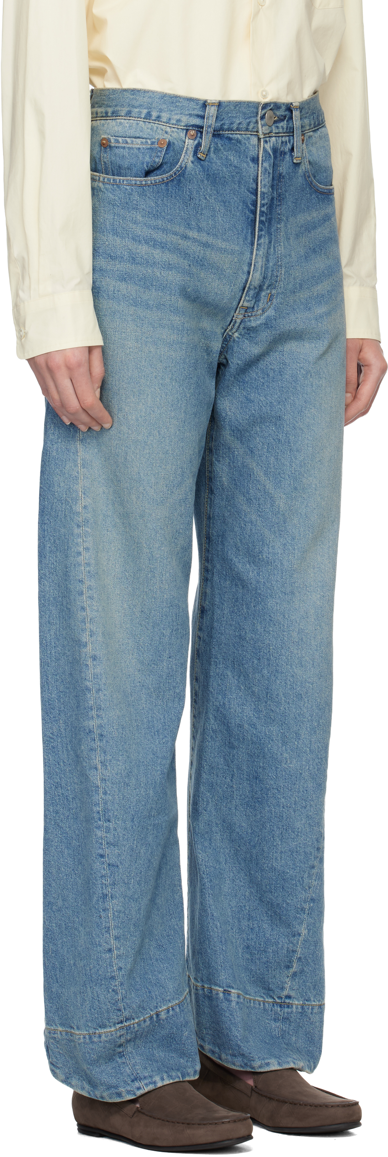 Blue Twist Cut Jeans