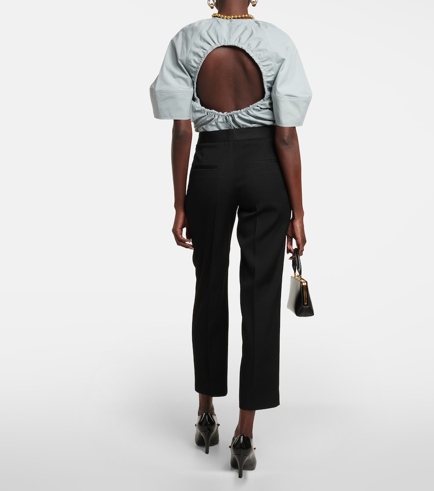 Tailored straight wool pants