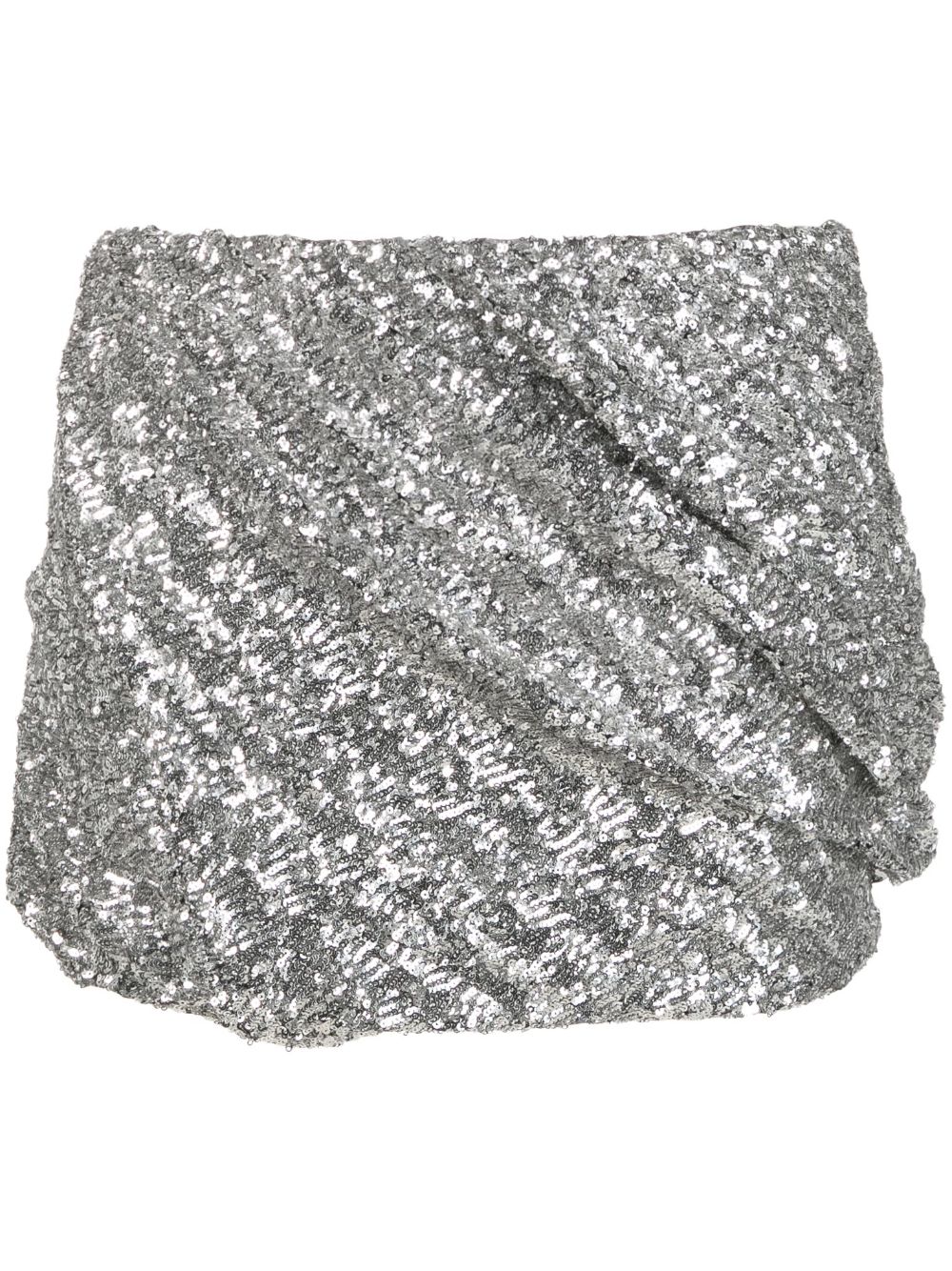 Sequin-embellished miniskirt - Silver