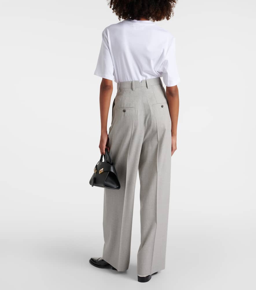 High-rise wool wide-leg pants