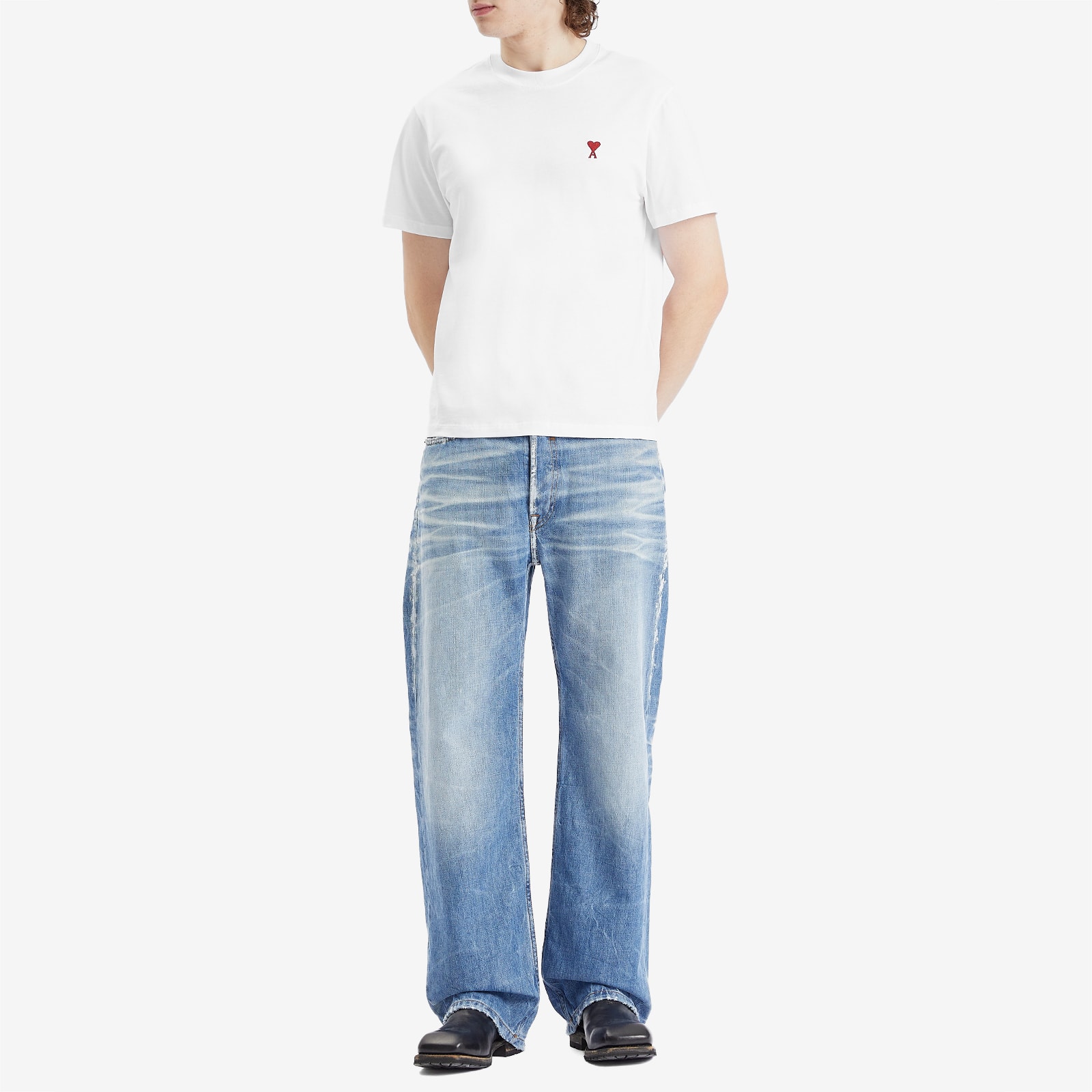 Men's Small Red ADC Classic T-Shirt in White