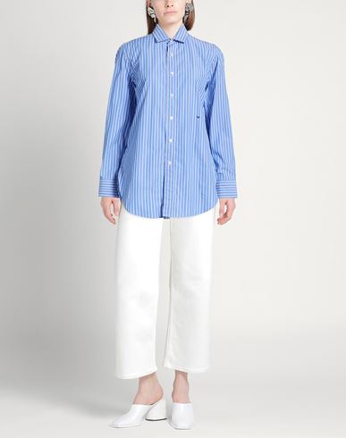 Woman Shirt Azure Size L Cotton