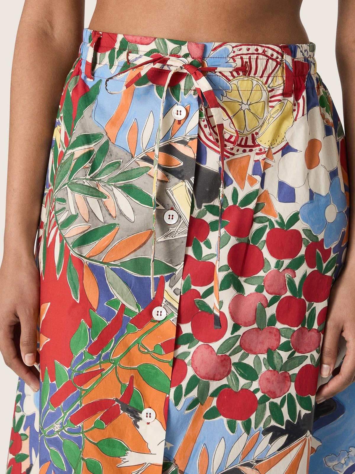 Golden Goose - Women's Cotton Skirt With Multicolor Print, Woman