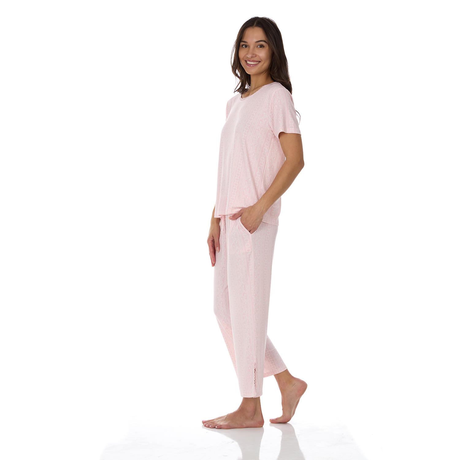 2 Piece Everly Pajama Set:- Pink