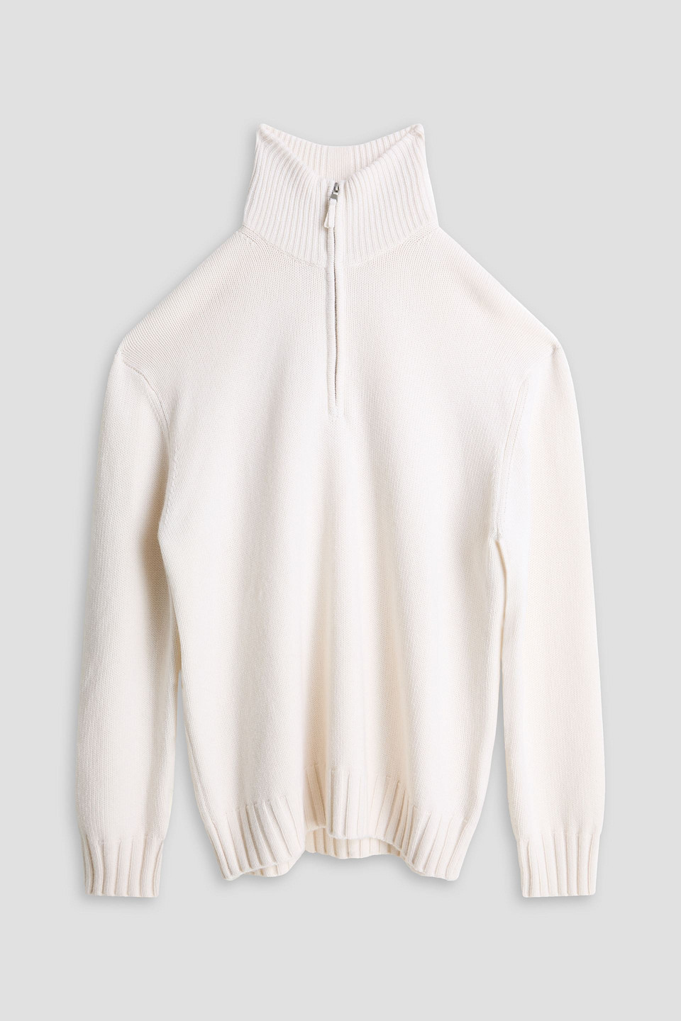 Cashmere half-zip sweater - White - XXL
