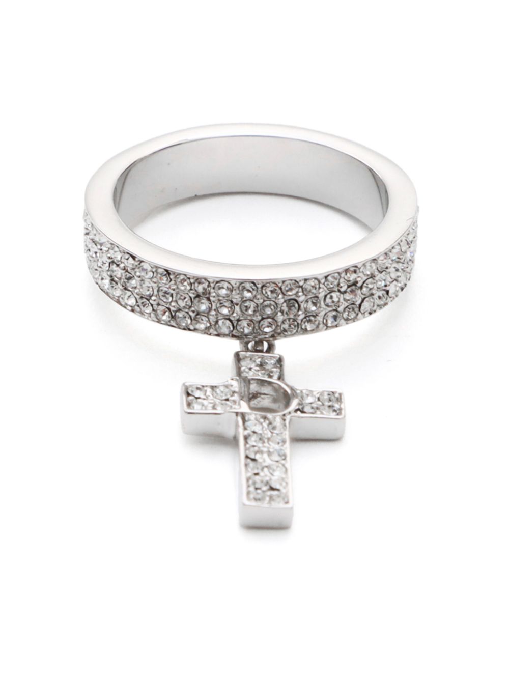 2010s cross logo ring - Silver