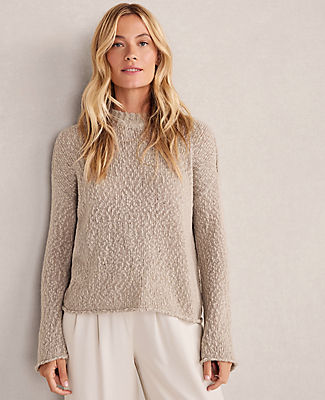 Ann Taylor Haven Well Within Marled Cashmere Crewneck Pullover