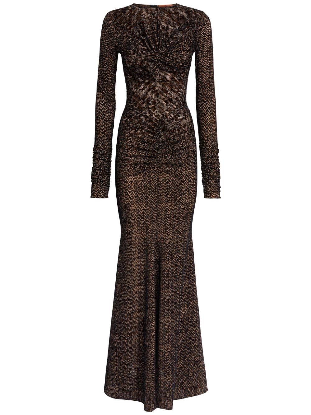 ZigZag gathered-detail dress - Brown