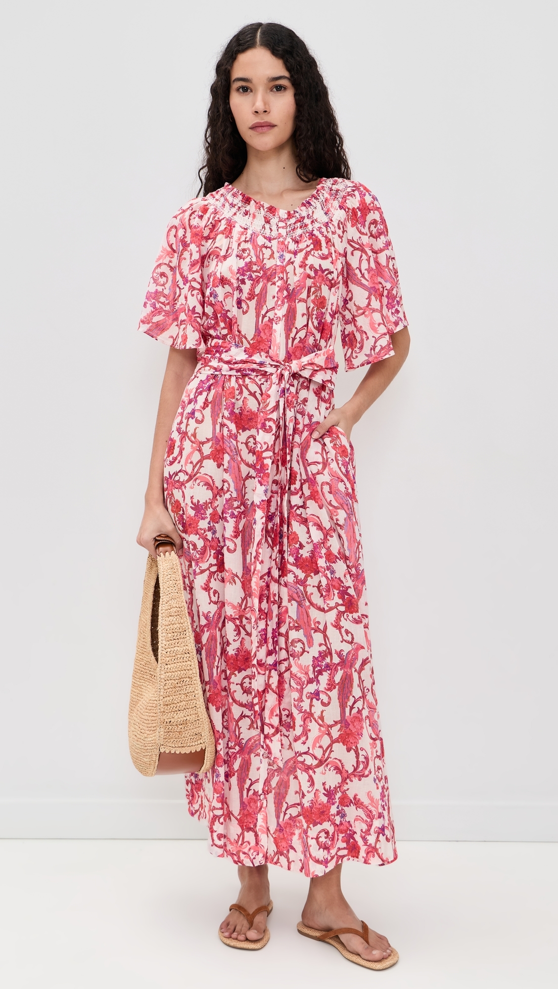 Flagler Maxi Dress Royal Birds Sunrise One Size