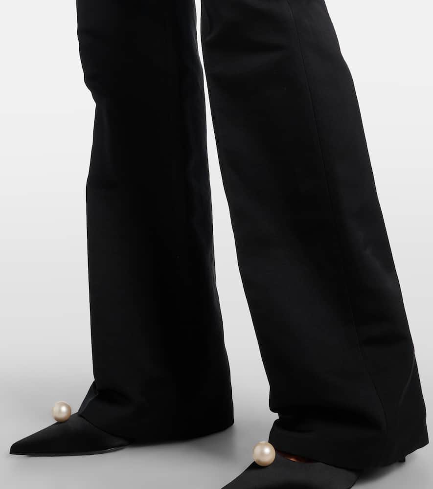 Cotton and silk flared pants