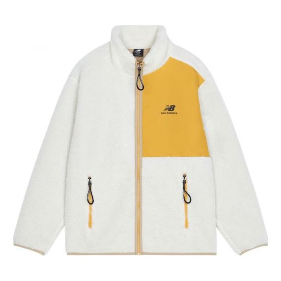 Contrasting Colors Knit Suede Sports Stand Collar Logo LambAsia Sizing 's Wool Jacket White