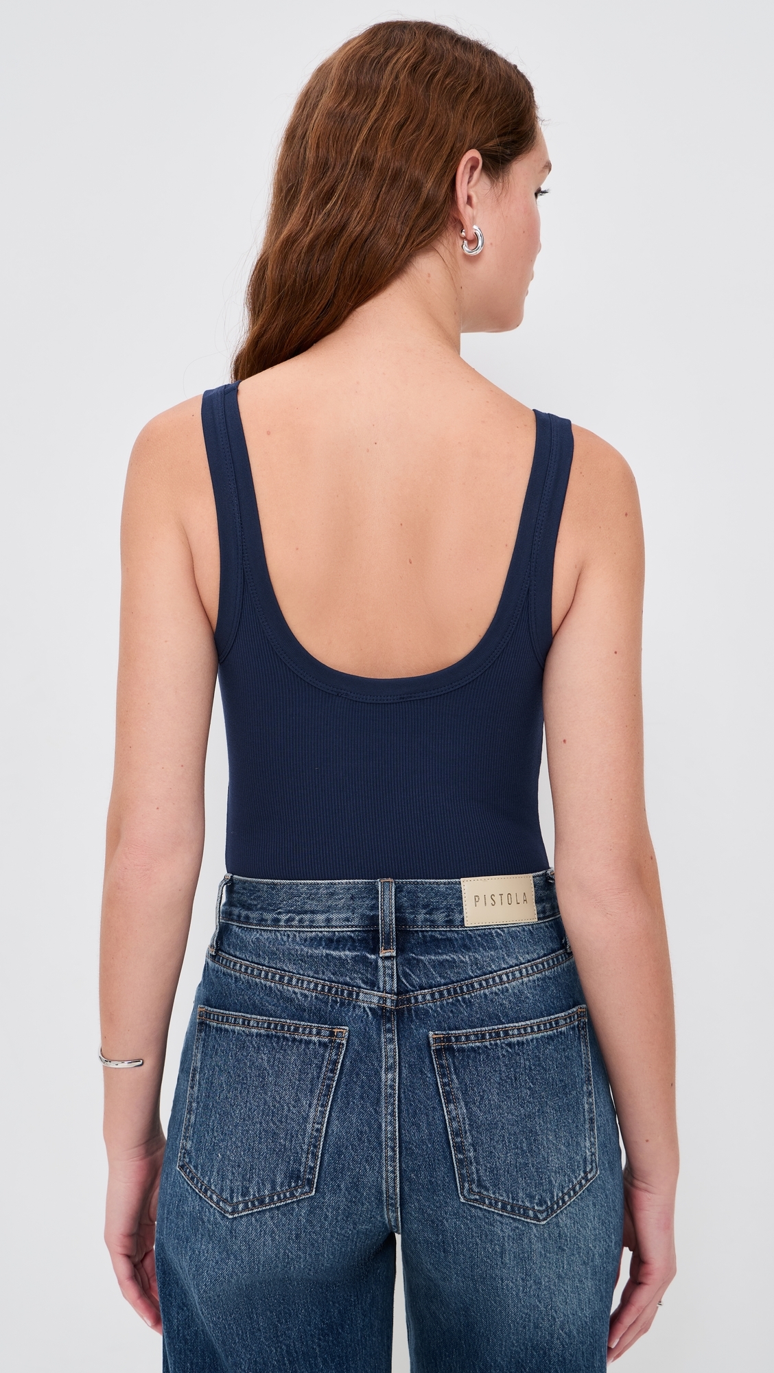 Ribbed Tank Thong Bodysuit Horizon Ink