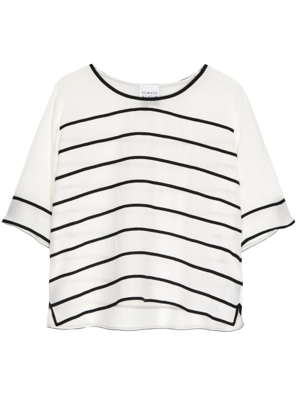 Striped silk T-shirt - White